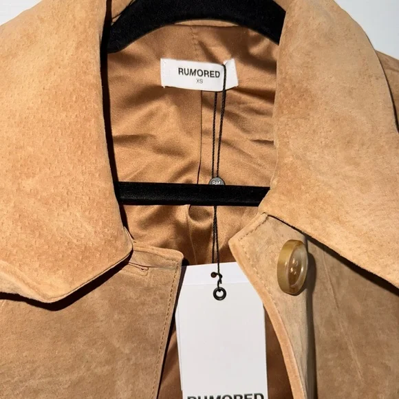Rumored Suede Yellowstone Coat in Saddle - Picture 2 of 4